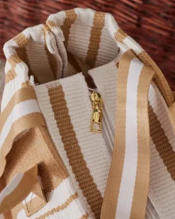 Royalfashion Tkaninowa torba w paski na ramię