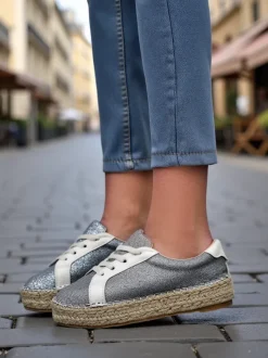 Royalfashion Trampki damskie z brokatem Sercele