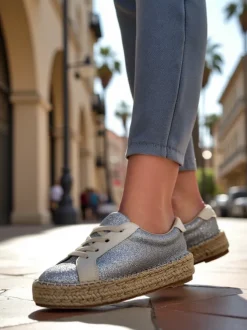 Royalfashion Trampki damskie z brokatem Sercele