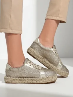 Royalfashion Trampki damskie z brokatem Sercele