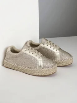 Royalfashion Trampki damskie z brokatem Sercele