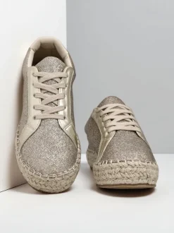 Royalfashion Trampki damskie z brokatem Sercele