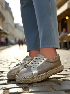 Royalfashion Trampki damskie z brokatem Sercele