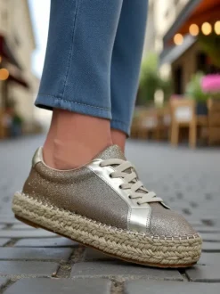 Royalfashion Trampki damskie z brokatem Sercele