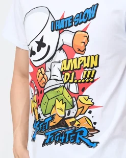 Royalfashion T-shirt męski z nadrukiem w kolorze białym