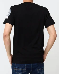 Royalfashion T-shirt męski z nadrukiem w kolorze czarnym