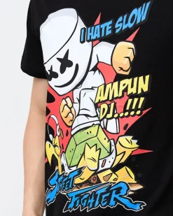 Royalfashion T-shirt męski z nadrukiem w kolorze czarnym