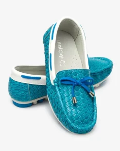 Royalfashion Turkusowe dziecięce mokasyny Dannad