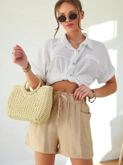 Royalfashion Wiskozowe krótkie spodenki damskie