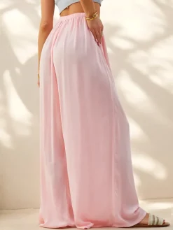 Royalfashion Wiskozowe proste spodnie damskie materiałowe