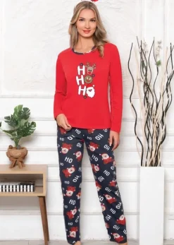 Royalfashion Świąteczna bawełniana piżama damska HO HO HO