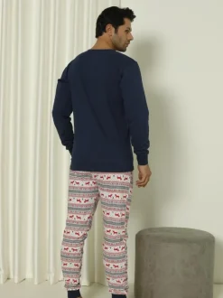 Royalfashion Świąteczna bawełniana męska piżama 2- częściowa Merry Christmas