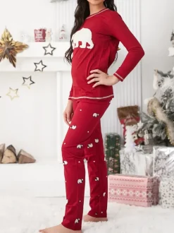 Royalfashion Świąteczna bawełniana dziecięca piżama z misiem polarnym