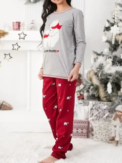 Royalfashion Świąteczna bawełniana dziecięca piżama z misiami polarnymi