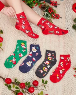 Royalfashion Świąteczne długie skarpety damskie 5/pak