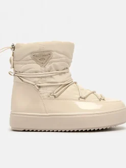 Royalfashion Wsuwane botki a'la śniegowce damskie w kolorze beżowym Vevnose