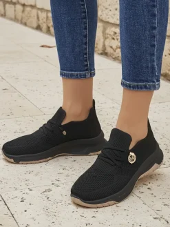 Royalfashion Wsuwane damskie materiałowe buty sportowe Teletta