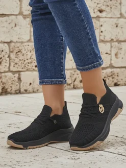 Royalfashion Wsuwane damskie materiałowe buty sportowe Teletta