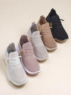 Royalfashion Wsuwane damskie materiałowe buty sportowe Teletta