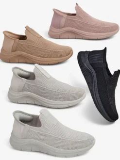 Royalfashion Wsuwane damskie materiałowe buty sportowe Secat