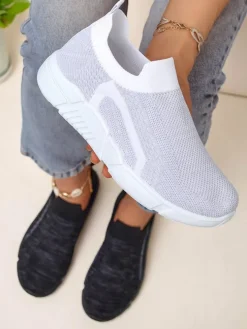 Royalfashion Wsuwane damskie materiałowe buty sportowe Vena