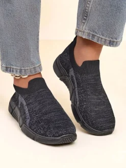 Royalfashion Wsuwane damskie materiałowe buty sportowe Vena