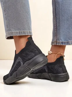 Royalfashion Wsuwane damskie materiałowe buty sportowe Vena