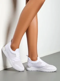 Royalfashion Wsuwane damskie materiałowe buty sportowe Satet