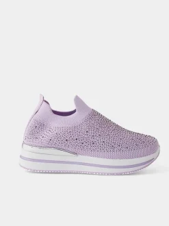 Royalfashion Wsuwane damskie buty sportowe z cyrkoniami Adeq