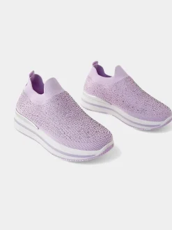 Royalfashion Wsuwane damskie buty sportowe z cyrkoniami Adeq