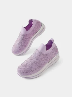 Royalfashion Wsuwane damskie buty sportowe z cyrkoniami Adeq