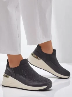 Royalfashion Wsuwane damskie buty sportowe z cyrkoniami Elera