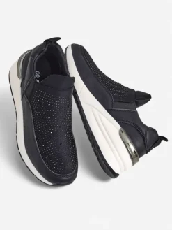 Royalfashion Wsuwane damskie buty sportowe z cyrkoniami Elera