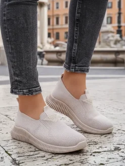 Royalfashion Wsuwane damskie materiałowe buty sportowe Serra