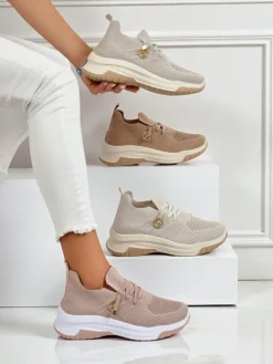 Royalfashion Wsuwane damskie materiałowe buty sportowe Teletta