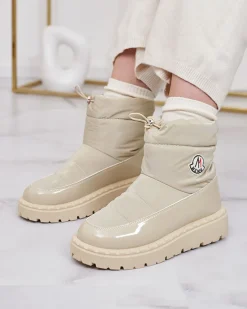 Royalfashion Wsuwane śniegowce damskie w jasnobrązowym kolorze Ireda