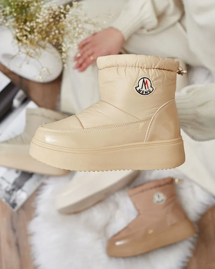 Royalfashion Wsuwane śniegowce damskie w beżowym kolorze Ademra