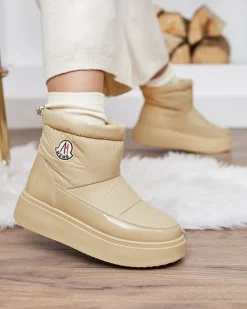 Royalfashion Wsuwane śniegowce damskie w beżowym kolorze Ademra