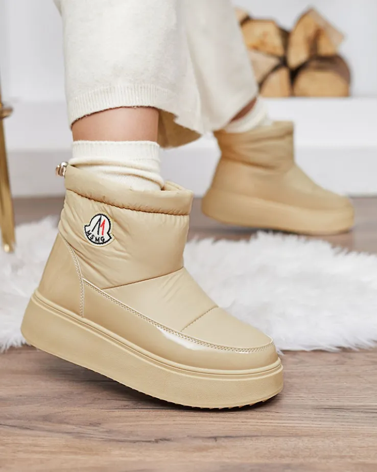 Royalfashion Wsuwane śniegowce damskie w beżowym kolorze Ademra