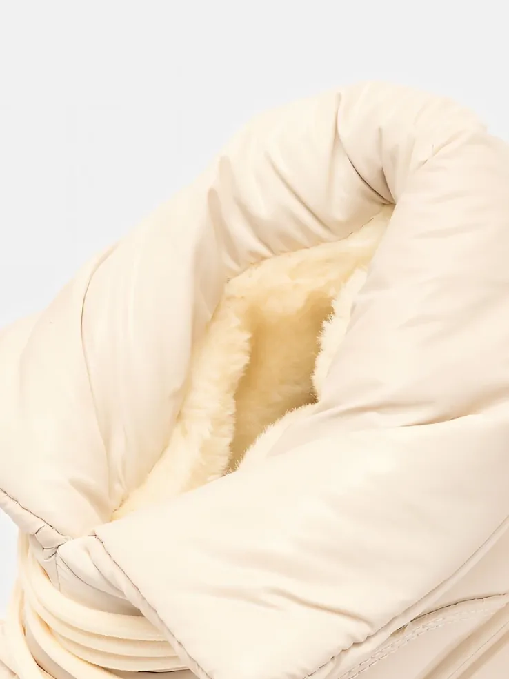 Royalfashion Wsuwane śniegowce damskie w kremowym kolorze Dabenda