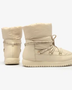 Royalfashion Wsuwane śniegowce damskie w beżowym kolorze Iredas