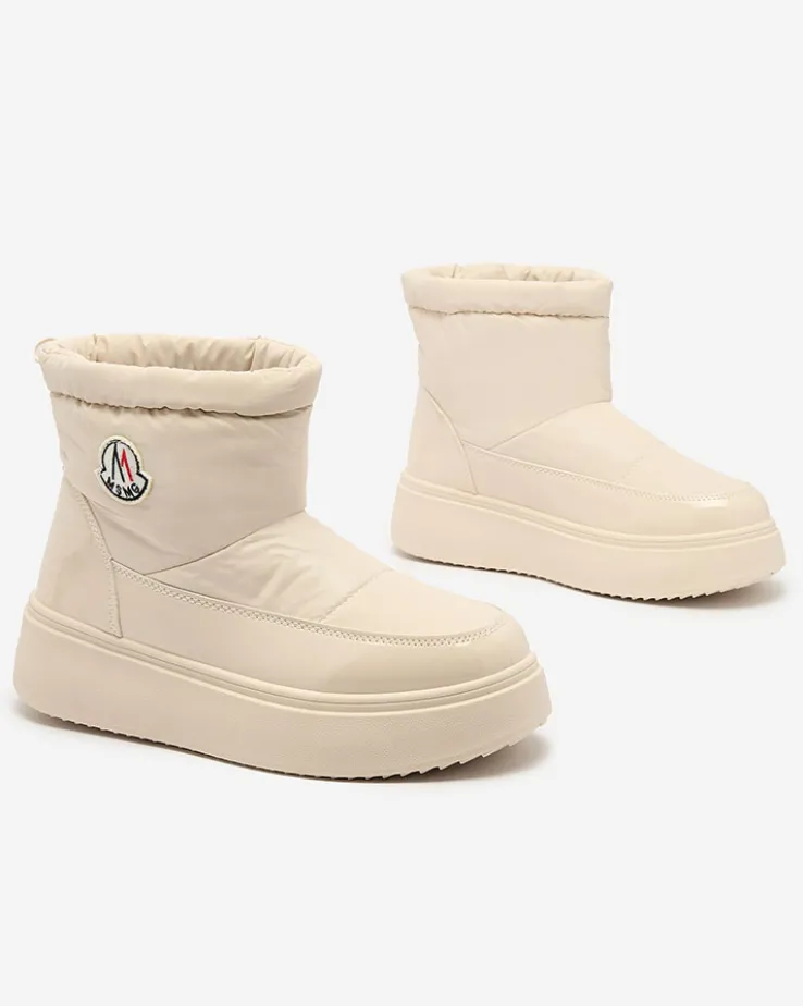 Royalfashion Wsuwane śniegowce damskie w kremowym kolorze Ademra