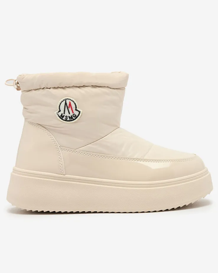 Royalfashion Wsuwane śniegowce damskie w kremowym kolorze Ademra