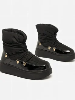 Royalfashion Wsuwane śniegowce damskie w czarnym kolorze Dabenda