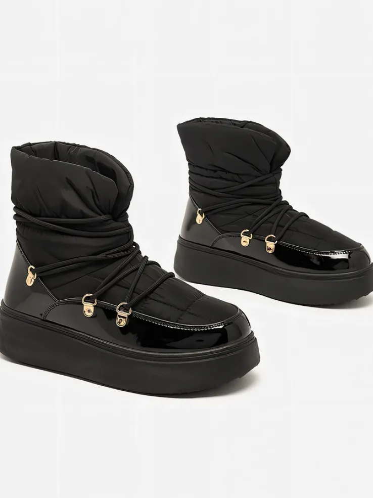 Royalfashion Wsuwane śniegowce damskie w czarnym kolorze Dabenda