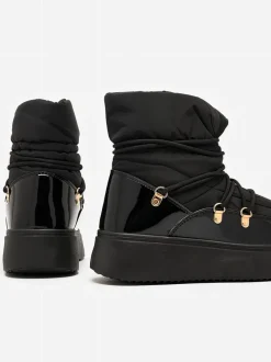 Royalfashion Wsuwane śniegowce damskie w czarnym kolorze Dabenda