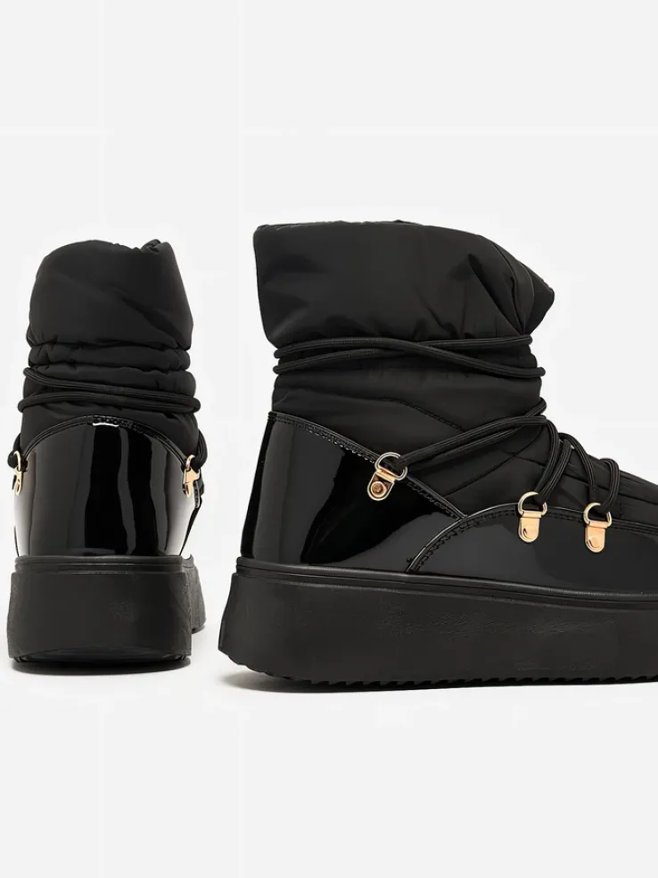 Royalfashion Wsuwane śniegowce damskie w czarnym kolorze Dabenda