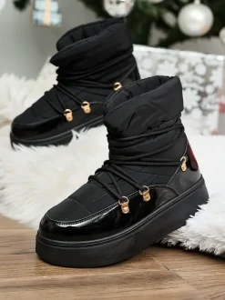 Royalfashion Wsuwane śniegowce damskie w czarnym kolorze Dabenda