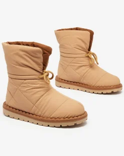 Royalfashion Wsuwane śniegowce damskie w kolorze brązowym Nevonsis