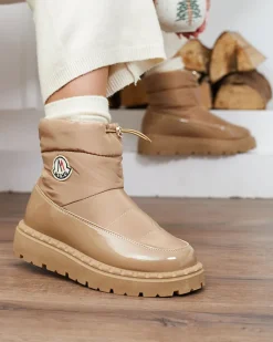 Royalfashion Wsuwane śniegowce damskie w brązowym kolorze Ireda